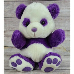 Vintage Circus Circus Las Vegas Plush Teddy Bear Stuffed Animal Purple White 11"